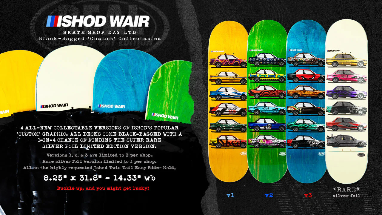 2025 Skateshop Day Deck - Real Ishod Custom 4 Blind Bag EZ Twin 8.25" x 31.8" - Image 3
