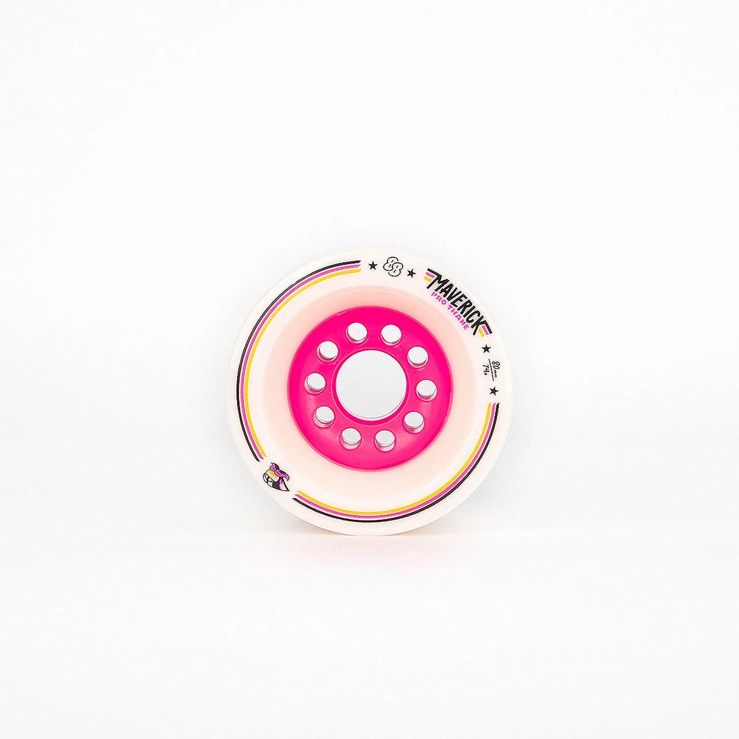 88 Wheel Co Longboard Wheels Thompson Maverick White/Pink 80mm 74A - Image 2