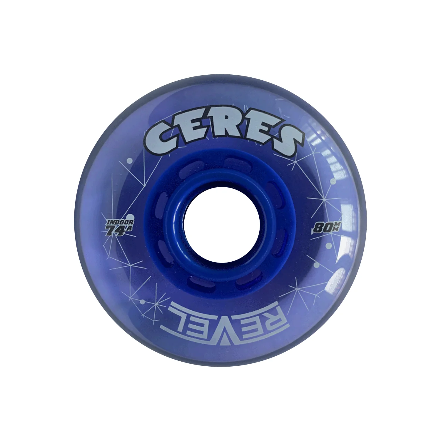 Alkali Roller Hockey Wheels - Revel Ceres 80mm 74A Blue (8-Pack) - Image 2