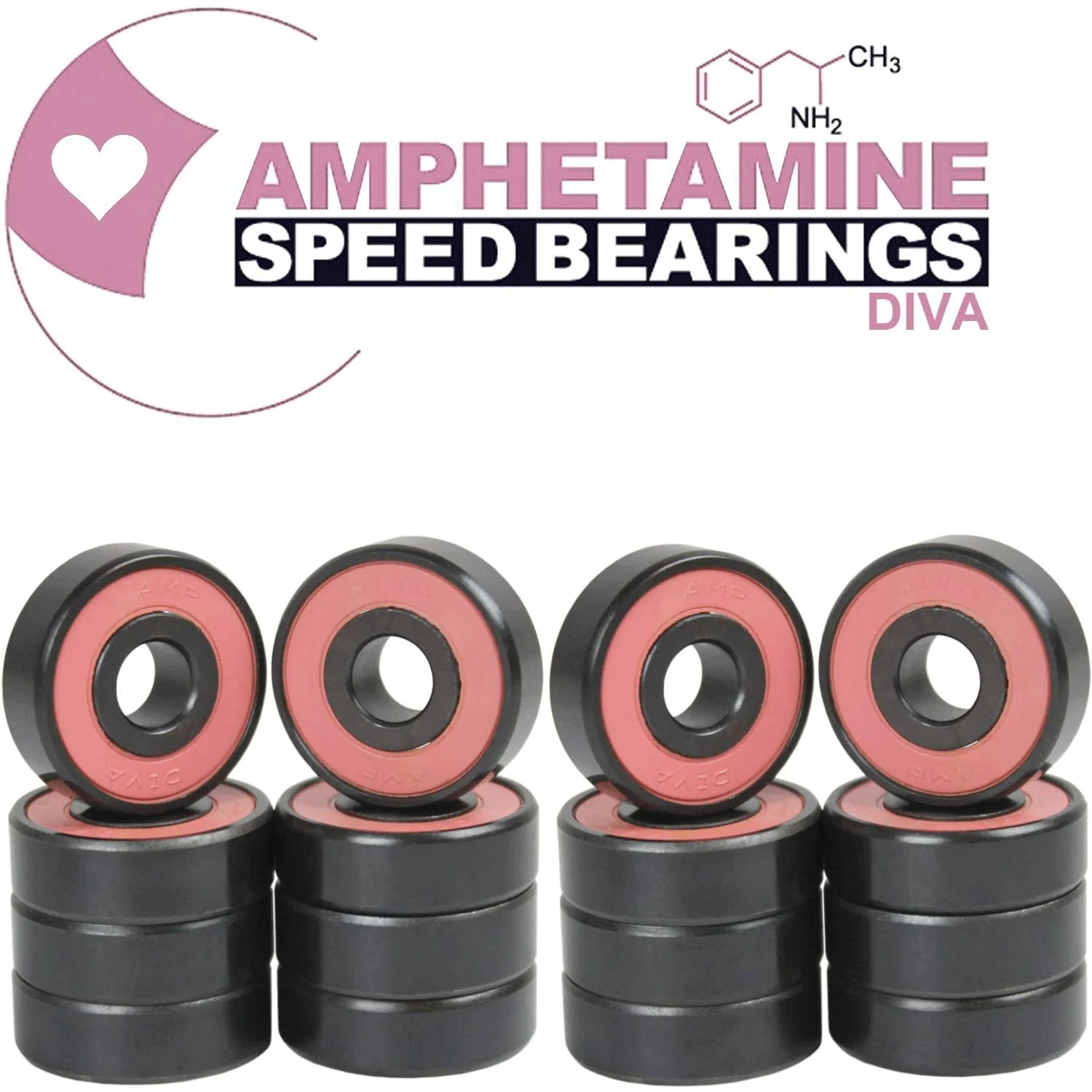Amphetamine Roller Skate Bearings - Diva 16-Pack (7mm, Size 627) - Image 2