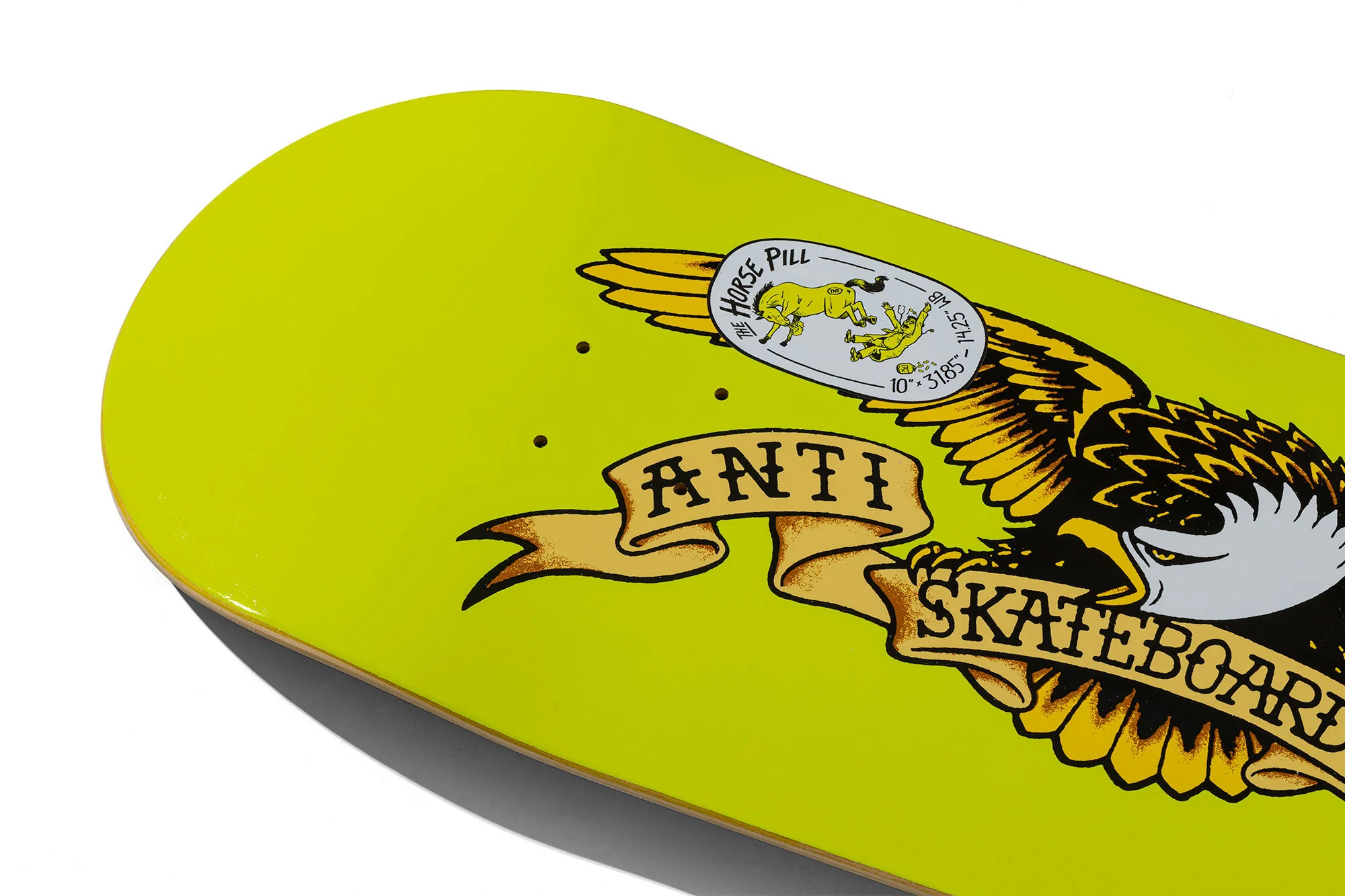 Anti Hero Skateboard Deck Shaped Eagle Horse Pill Yellow 10" x 31.85" - Image 3
