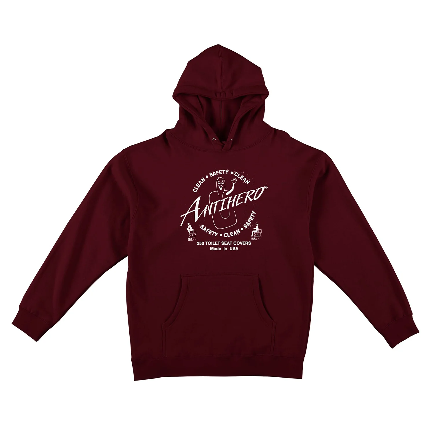 Anti Hero Skateboards Hoody Clean Safety Maroon/White