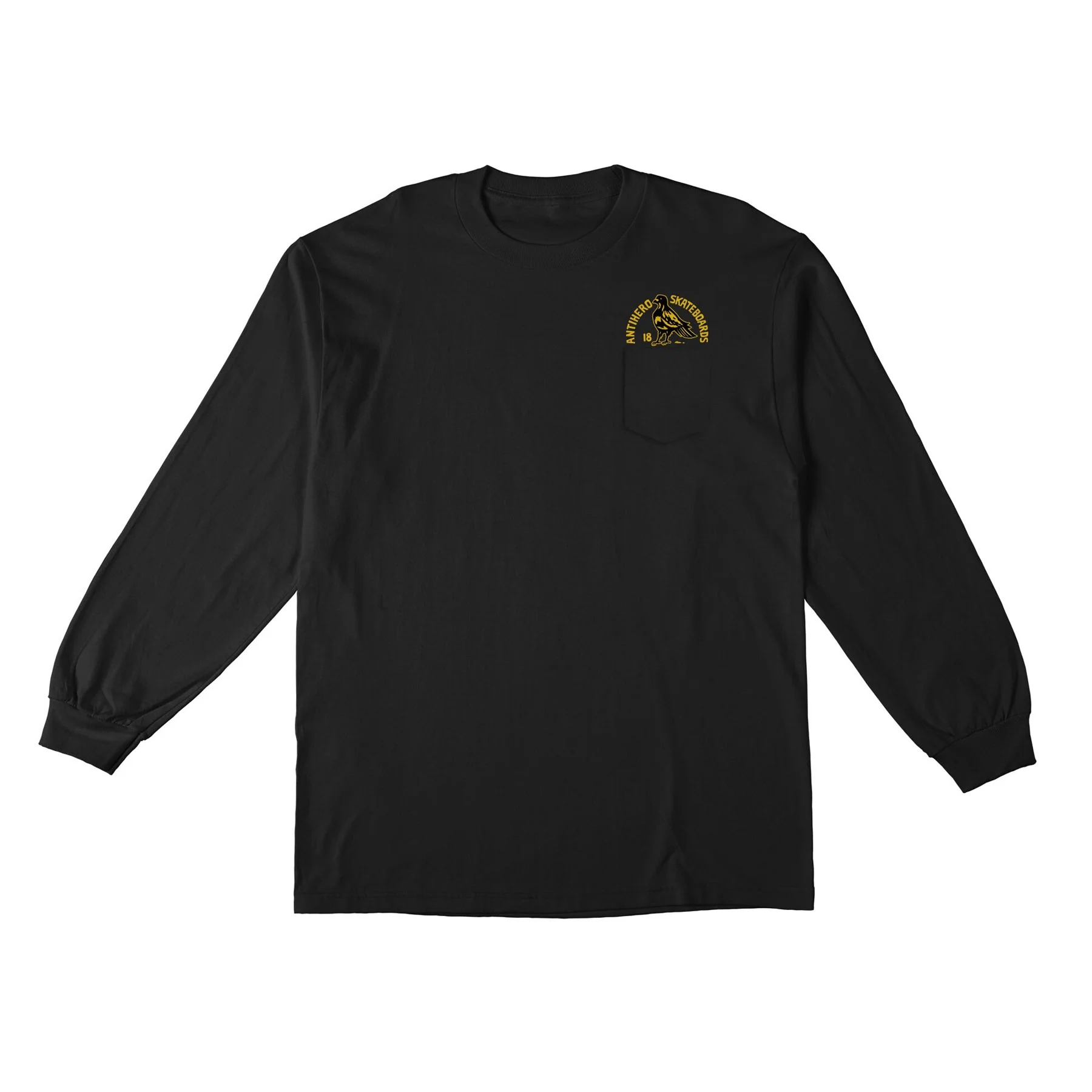 Anti Hero Skateboards Longsleeve Shirt Rock Dove Fill Black/Yellow - Image 2