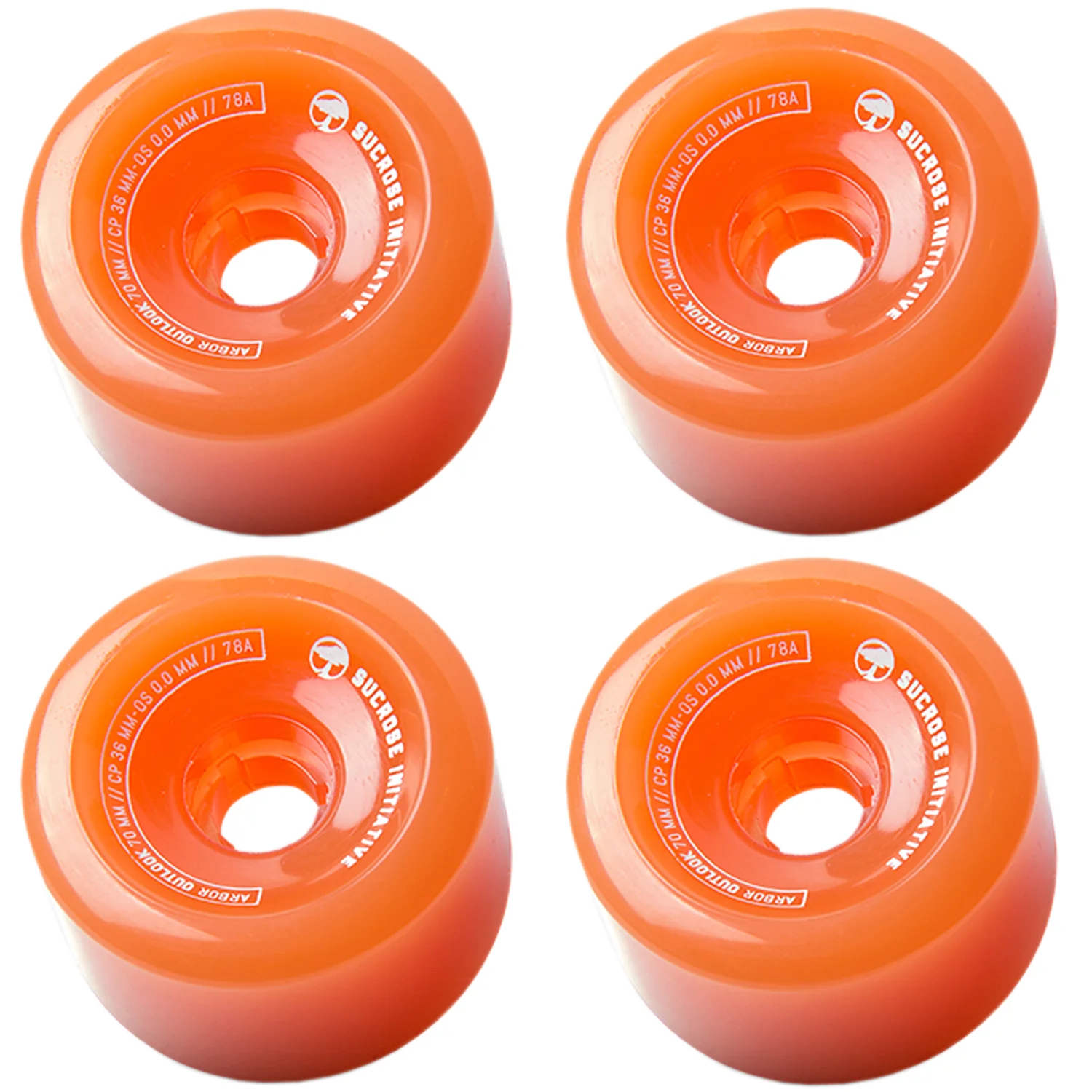 Arbor Longboard Wheels Outlook Fusion - 70mm - 78a - Ghost Orange