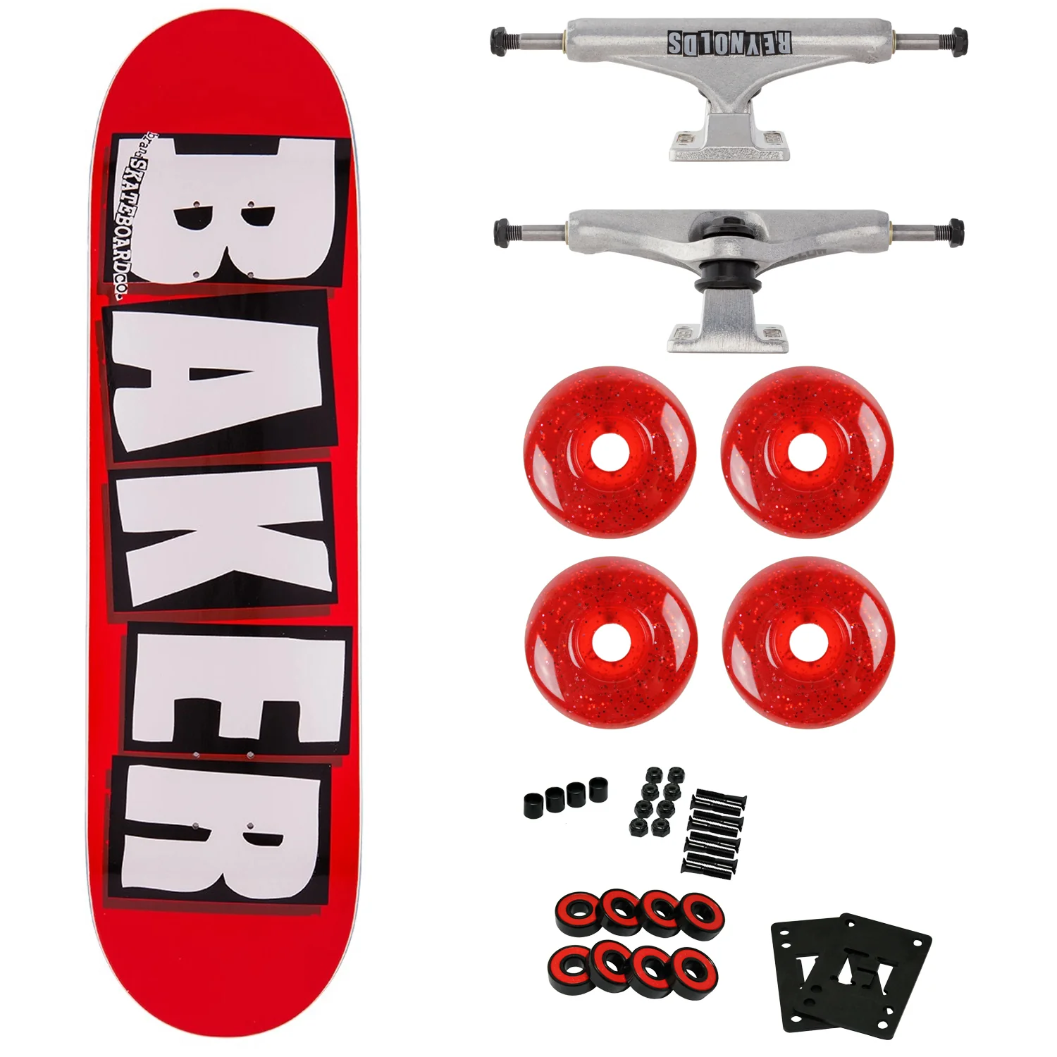 Baker Complete Logo Red 8.5" with Independent Reynolds Hollow Trucks, 53mm 99A Wheels