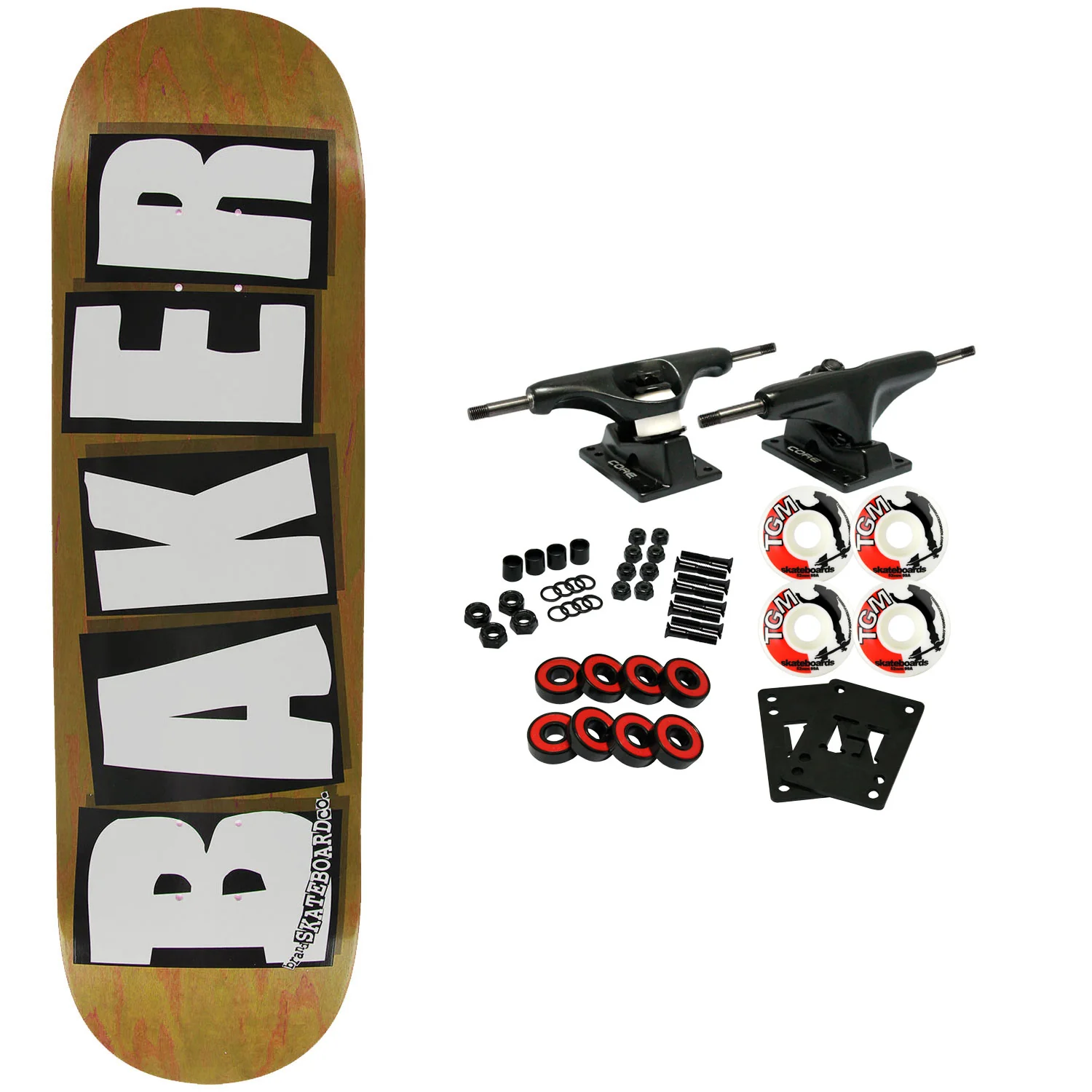 Baker Skateboard Complete Logo Veneers Brown 8.25" x 32.25"