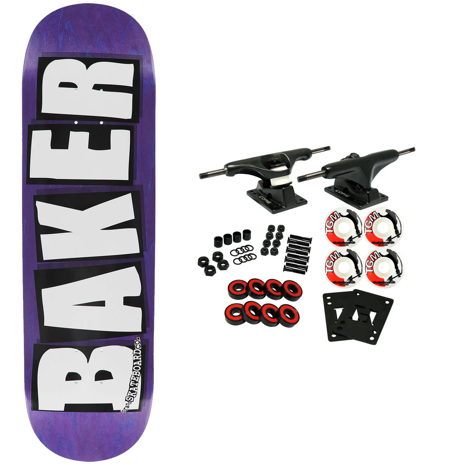 Baker Skateboard Complete Logo Veneers Purple 8.25" x 32.25"