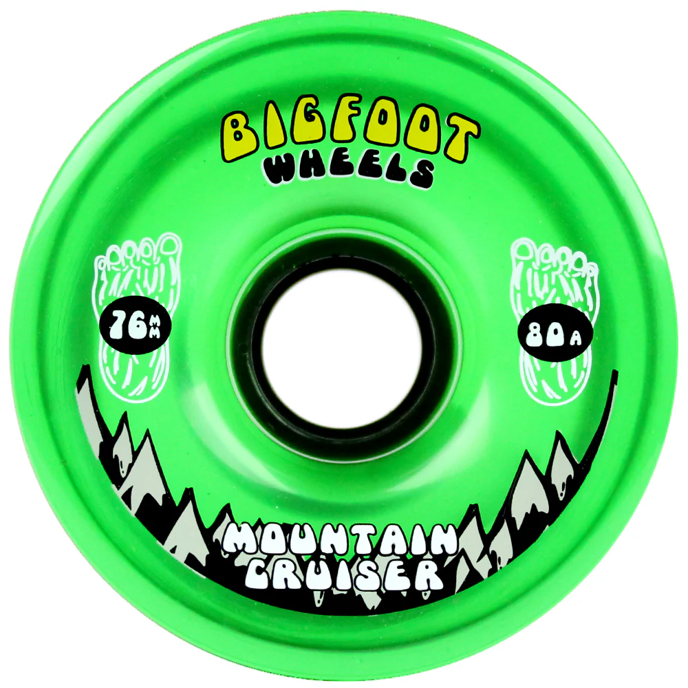 Bigfoot Longboard Wheels - 76mm Mountain Cruiser Translucent Green - Image 2