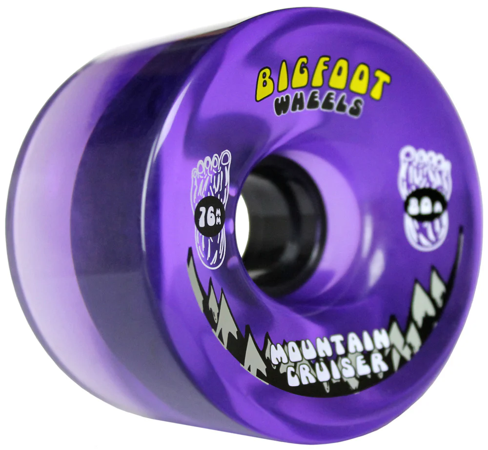 Bigfoot Longboard Wheels - 76mm Mountain Cruiser Translucent Purple - Image 3