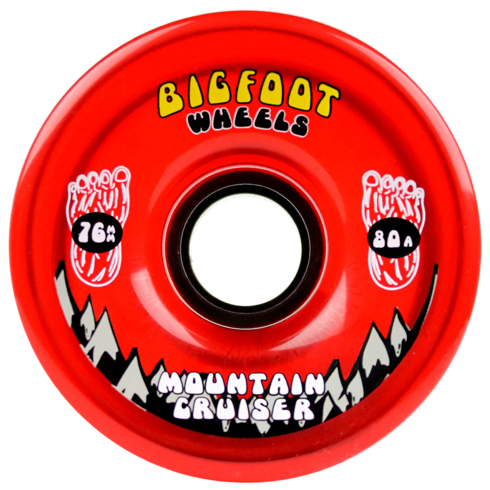 Bigfoot Longboard Wheels - 76mm Mountain Cruiser Translucent Red - Image 2