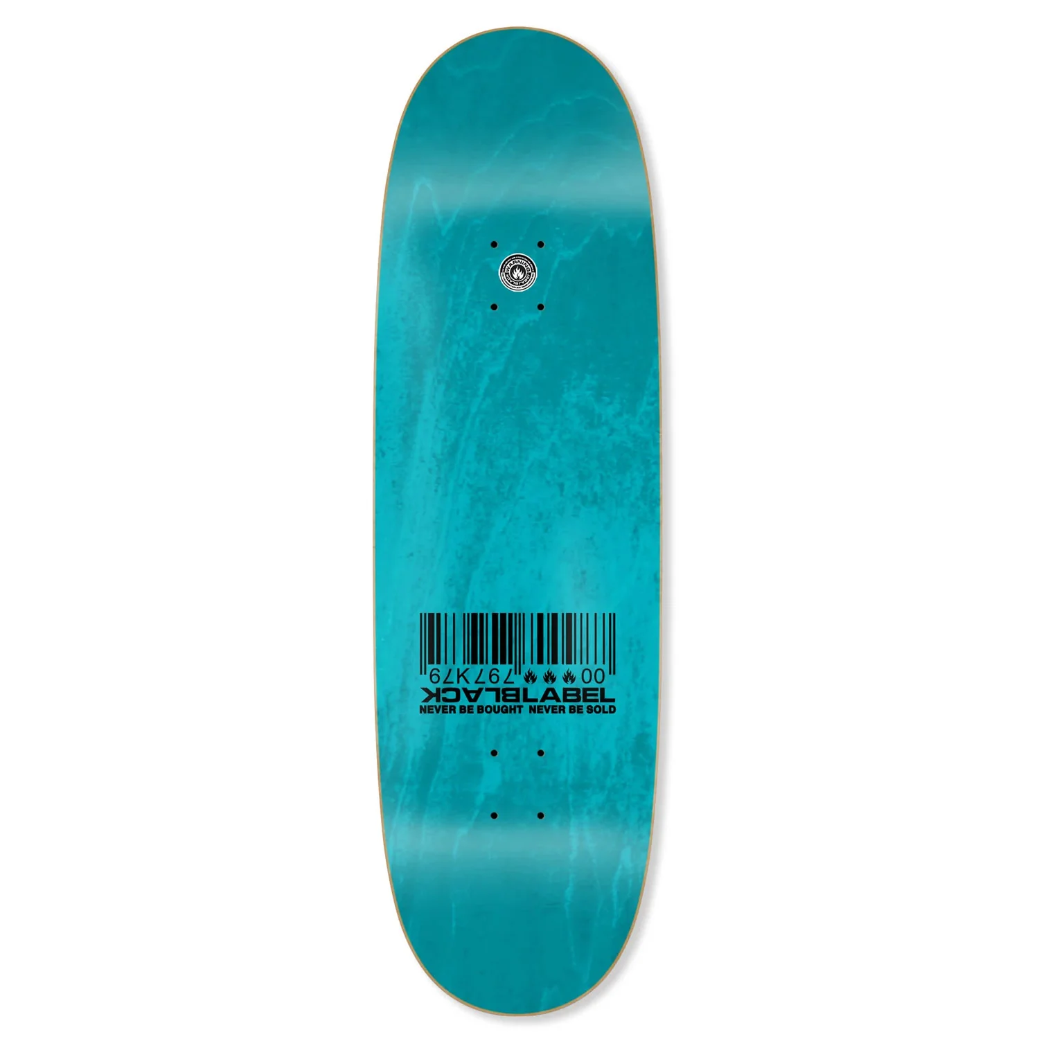 Black Label Skateboard Deck Ripped Barcode Custom Egg Shaped 9.5" x 32.5" Assorted - Image 2