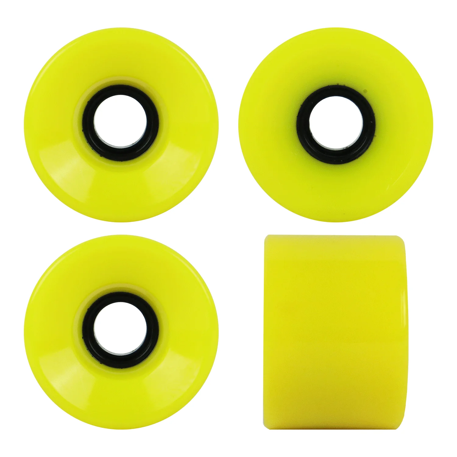 Blank Longboard Wheels 65mm x 45mm Yellow USA Rearset Smooth 82A