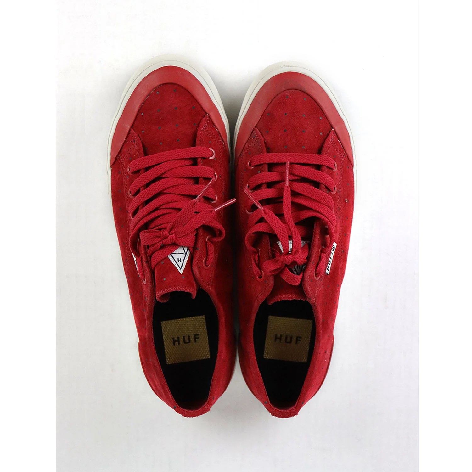 Blemished Huf Skateboard Shoes Classic Red Dot Size 7.5 - Image 3