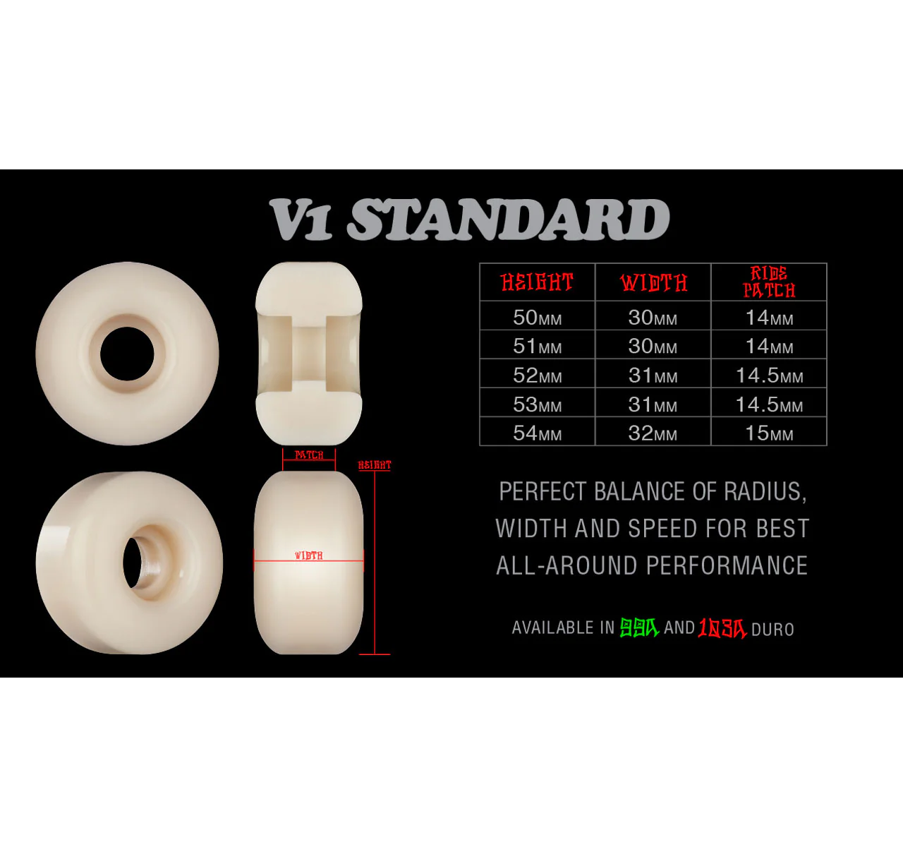 Bones Skateboard Wheels 52mm STF V1 Standard 99A White - Image 3