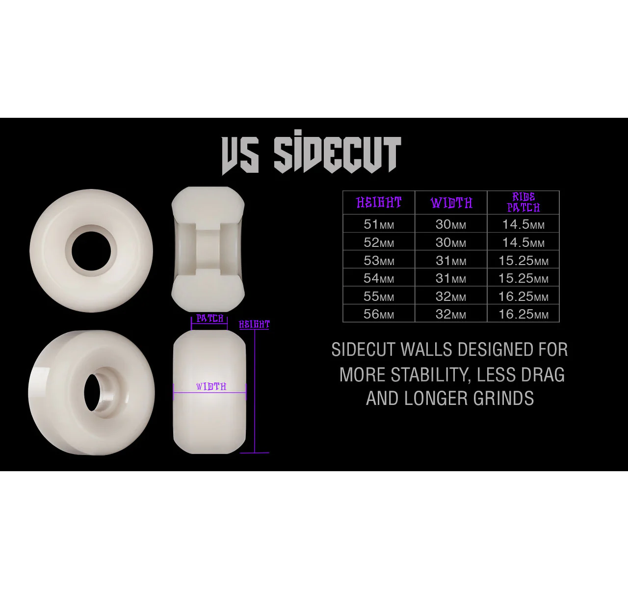 Bones Skateboard Wheels 53mm Original V5 Sidecut 100A White - Image 3