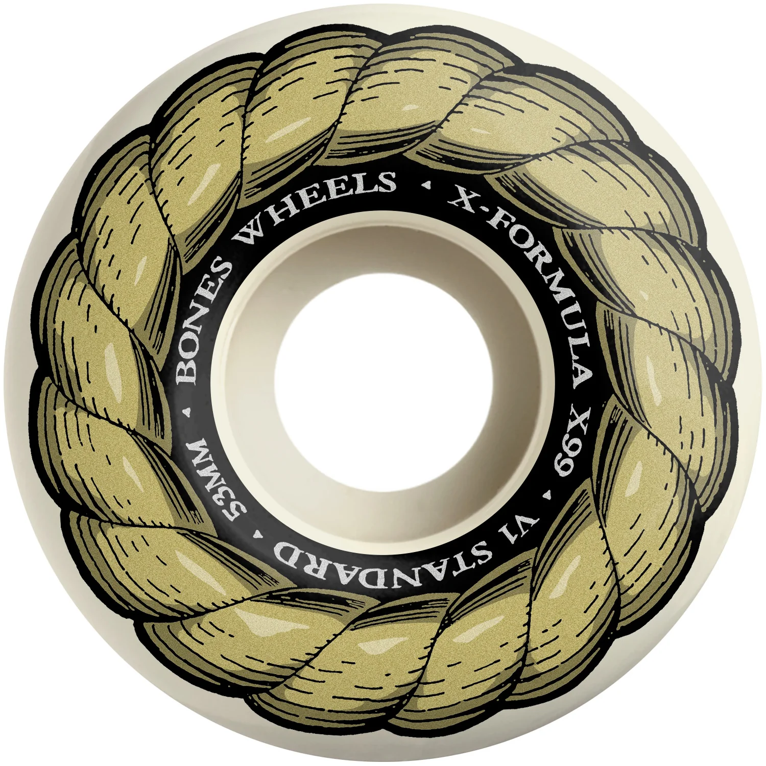 Bones Skateboard Wheels 53mm X-Formula Standard V1 99A White - Image 2