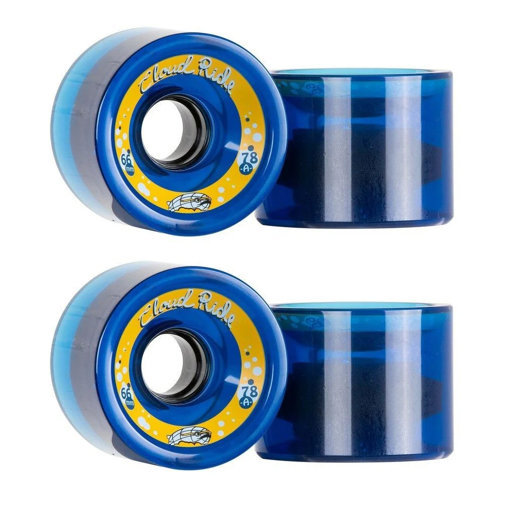 Cloud Ride Longboard Wheels Street Cruisers 66mm 78A Clear Midnight Blue