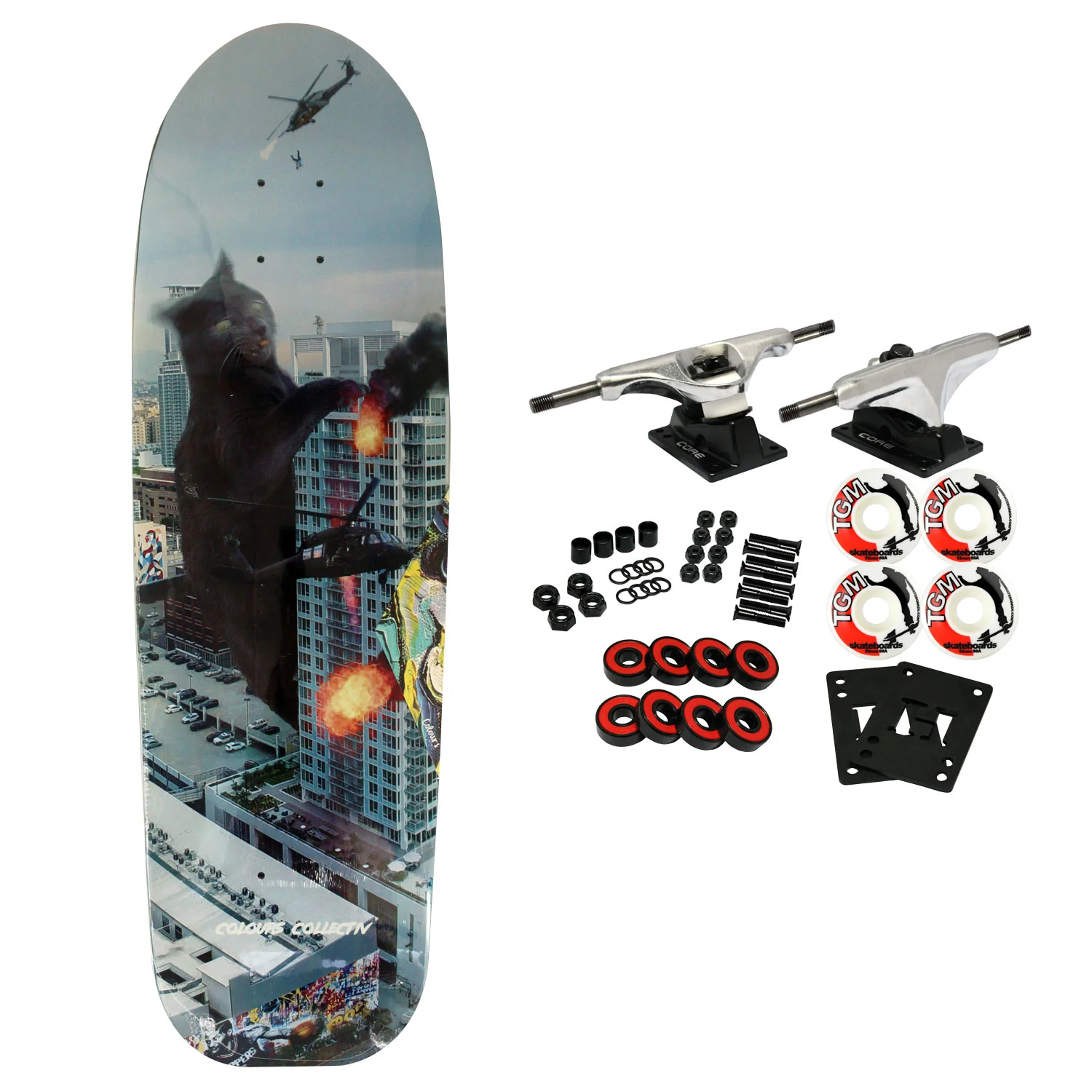Colours Collectiv Skateboard Complete Kittybabe Girl with Rails 8.9" x 30.5"