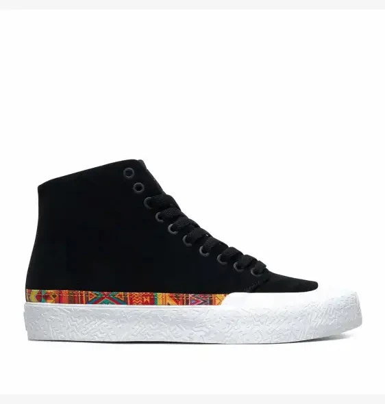 DC Skateboard Shoes T-Funk Hi S Black/White Print - Image 2