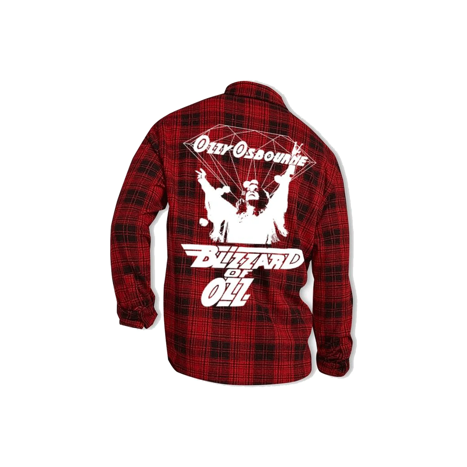 Diamond Supply Co. X Ozzy Osbourne Longsleeve Shirt Dark Idol Flannel Red - Image 2
