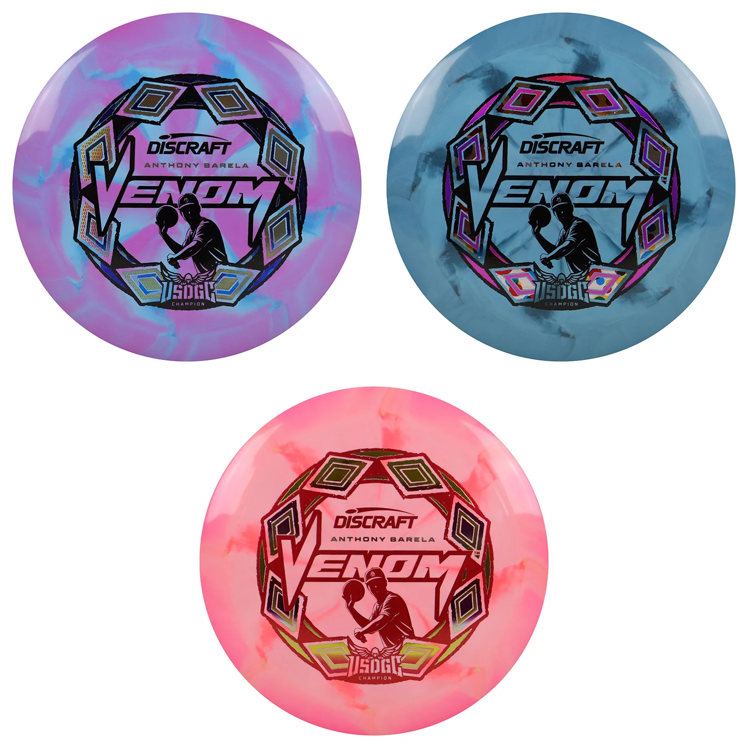 Discraft Disc Golf Anthony Barela USDGC ESP Swirl Venom Pop Top - Choose Exact Disc
