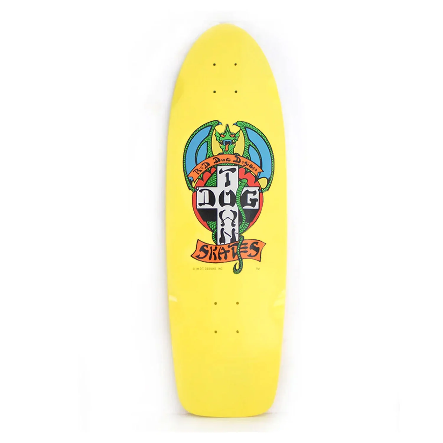 Dogtown Old School Skateboard Complete OG Red Dog 70's Rider Yellow 9" x 30.57" - Image 2