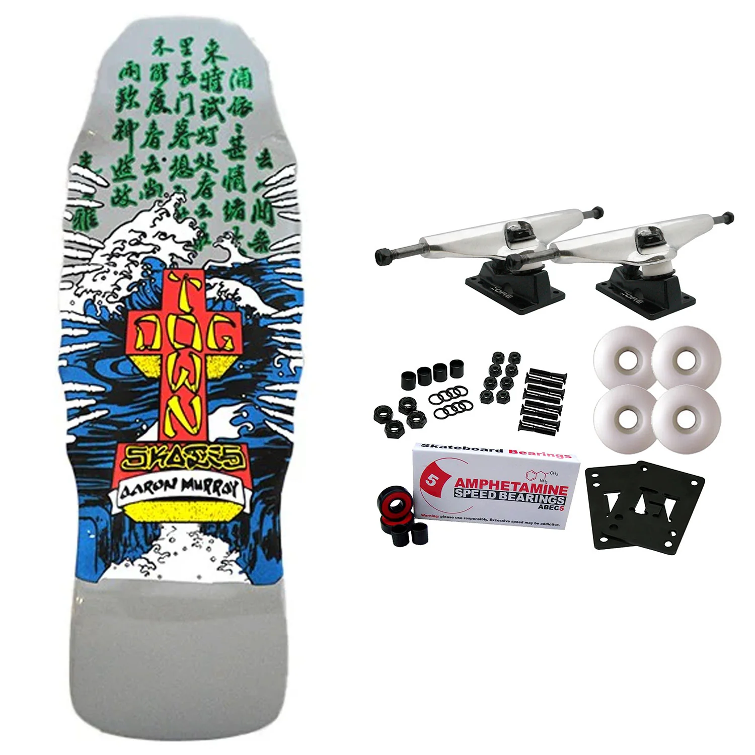 Dogtown Skateboard Complete Aaron Murray Fingers 80s Reissue Grey/Blue Pearl 10.219" x 30.91"