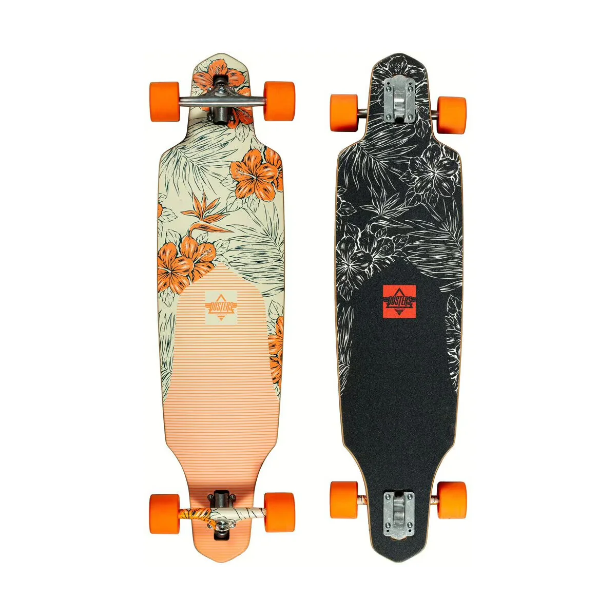 Dusters California Longboard Channel Shore Drop Through 9.375" x 36" Orange - Image 3