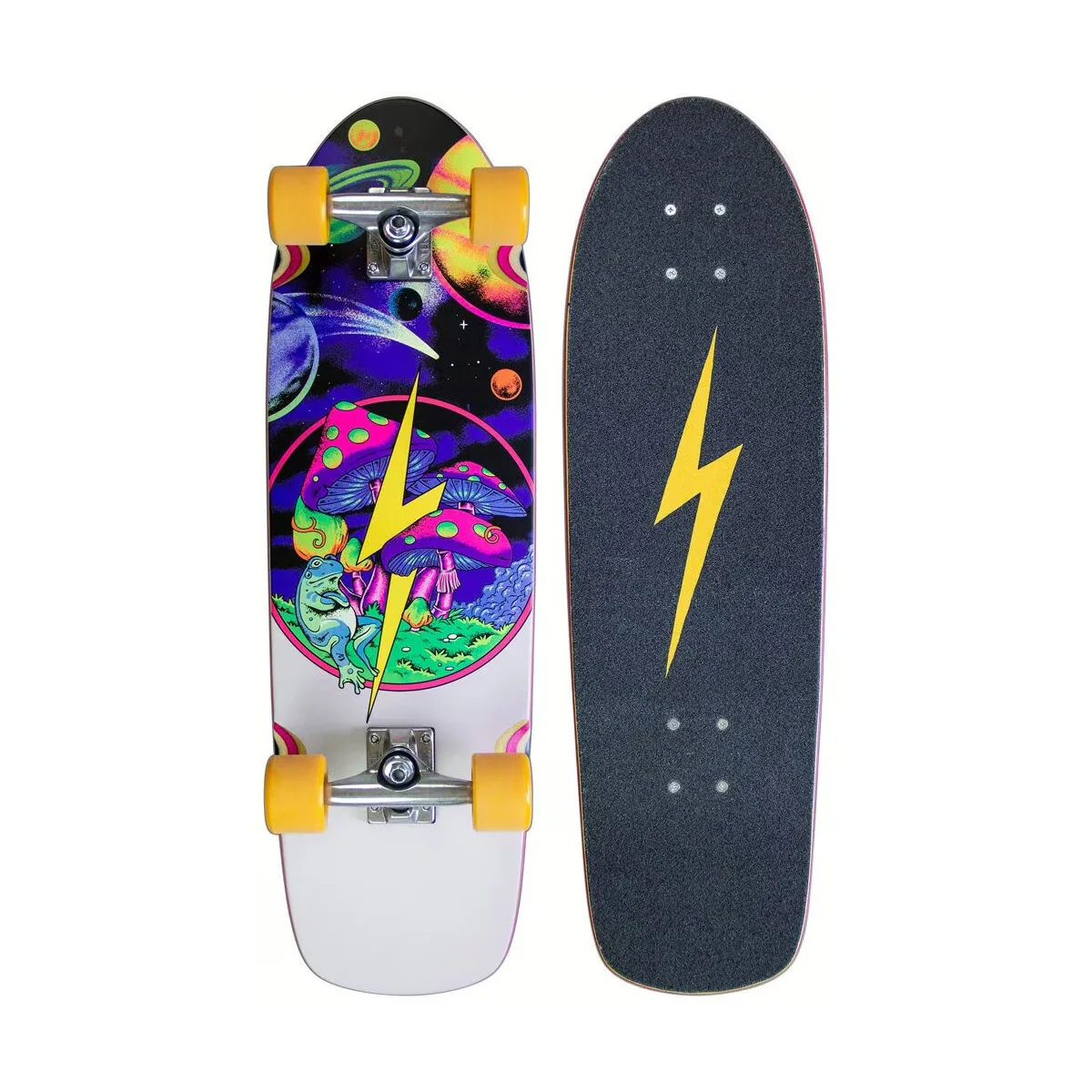 Dusters California Skateboard Cruiser Lurid 8.75" x 29.5" UV Reactive Ink - Image 3