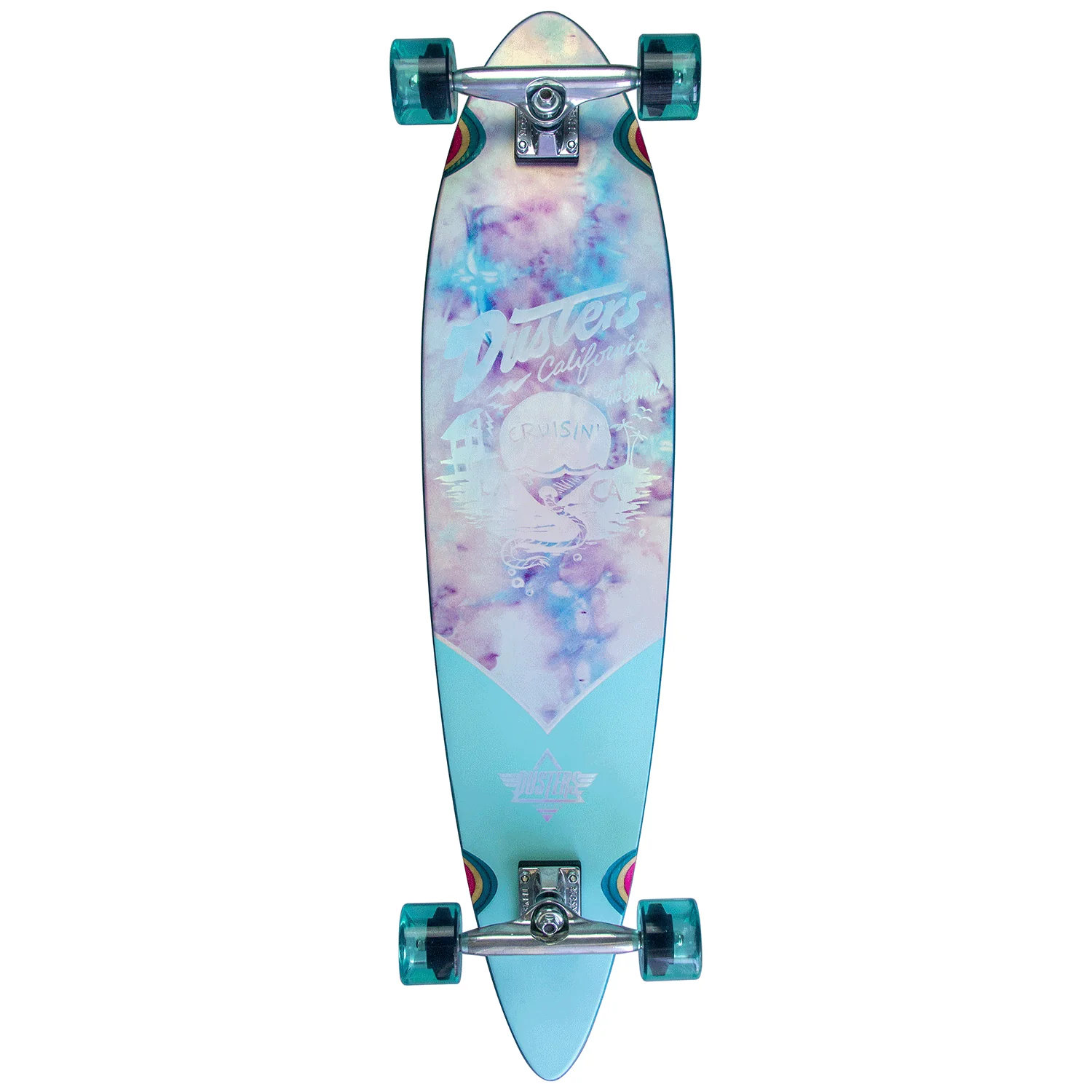 Dusters Longboard Complete Cruisin Chrome Pintail Holographic 37"