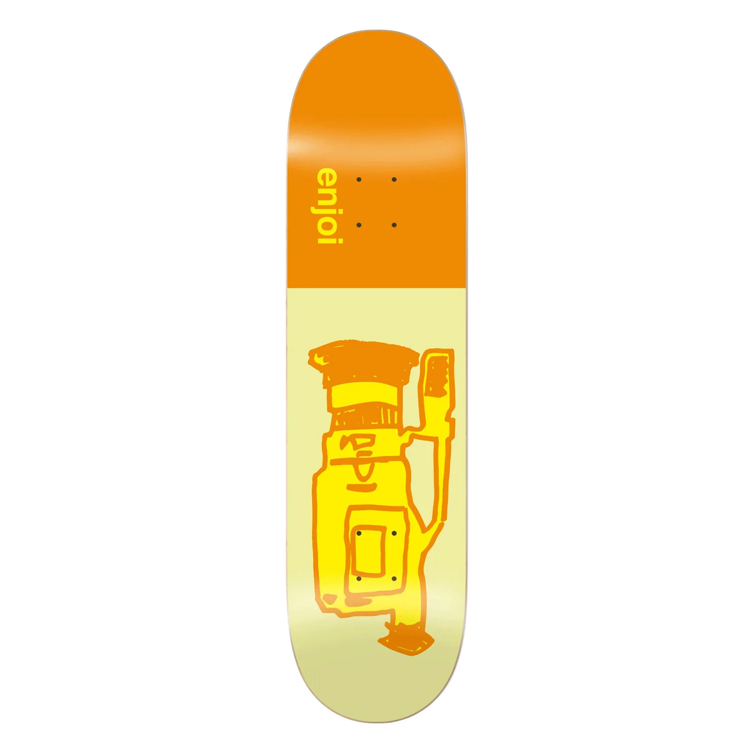 Enjoi Skateboard Deck Glitch Orange 8.25" x 32"