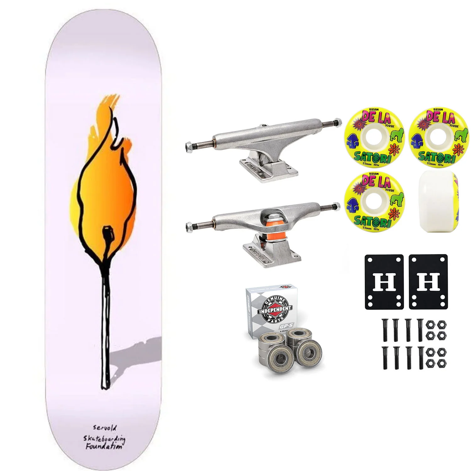 Foundation Skateboard Complete Dakota Servold Match 8.25" x 31.75" Independent Satori Upgrade