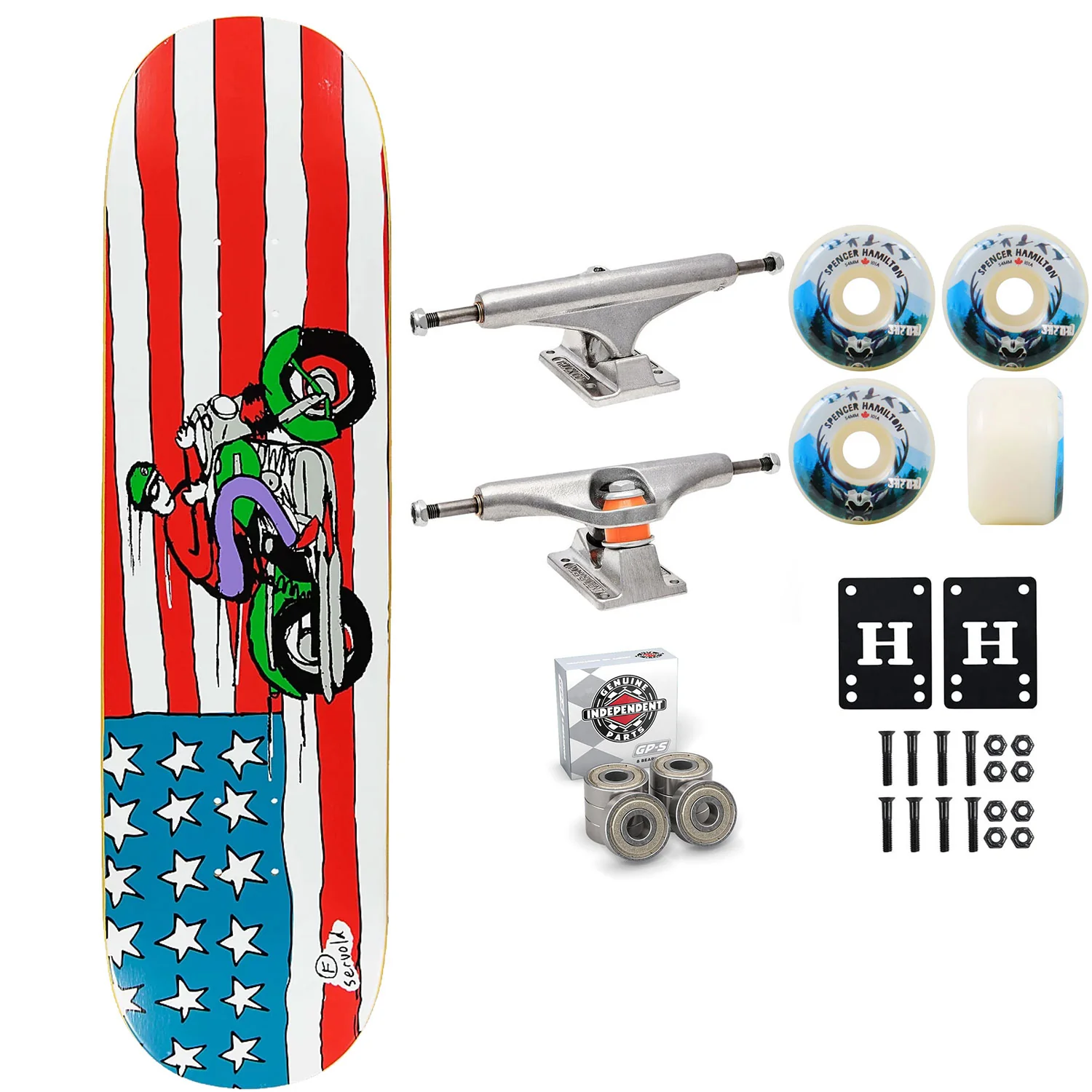 Foundation Skateboard Complete Dakota Servold Motto 8.25" x 31.63" Independent Satori Upgrade