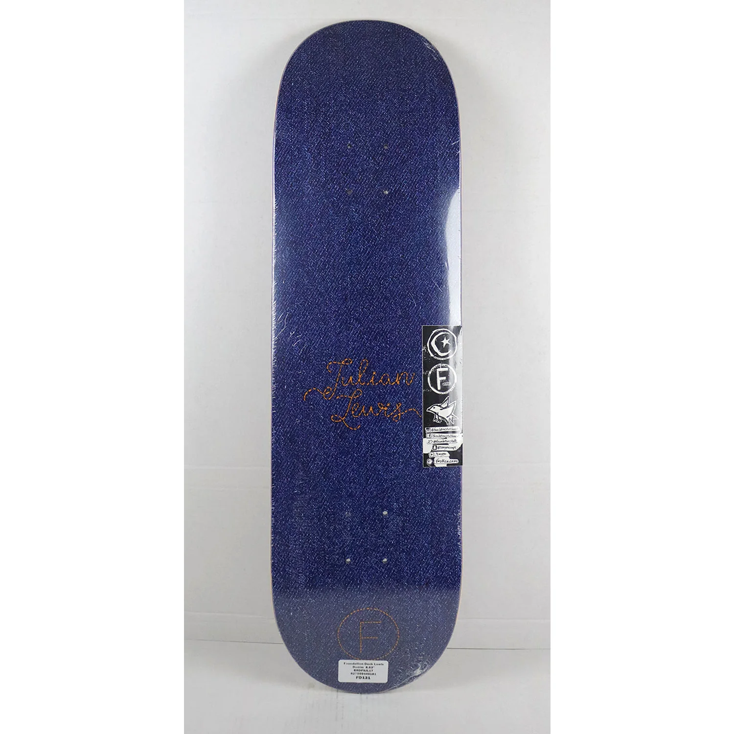 Foundation Skateboard Deck Julian Lewis Denim 8.63" x 32" - Image 2