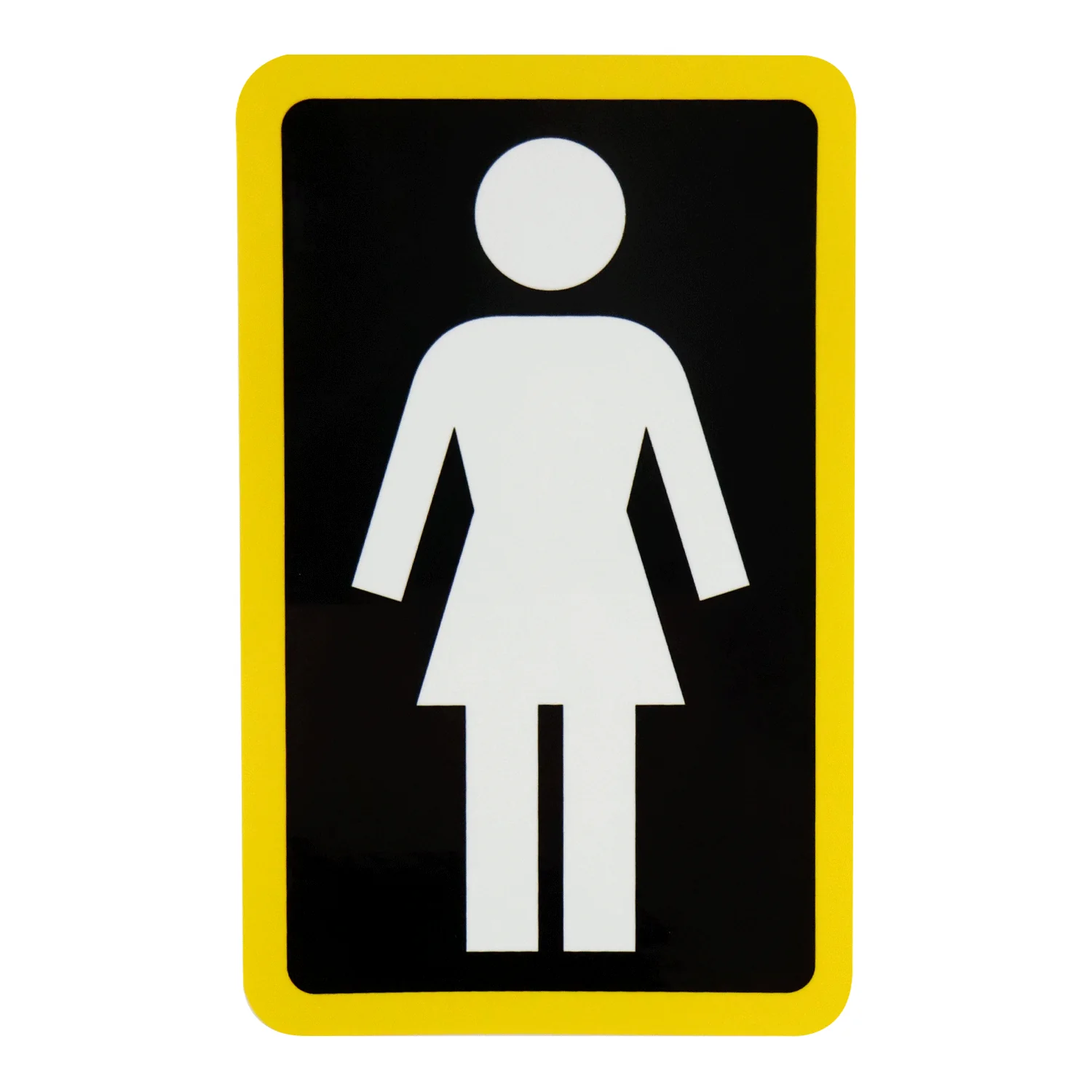Girl Skateboard Sticker OG Decal White/Black/Yellow 6" x 3.75"