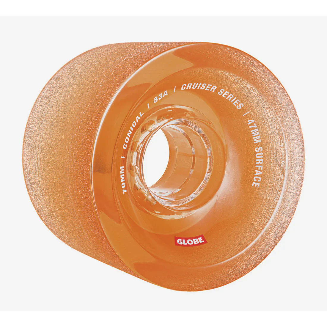 Globe Skateboard / Longboard / Cruiser Wheels Conical 70mm 83A Clear Amber - Image 2
