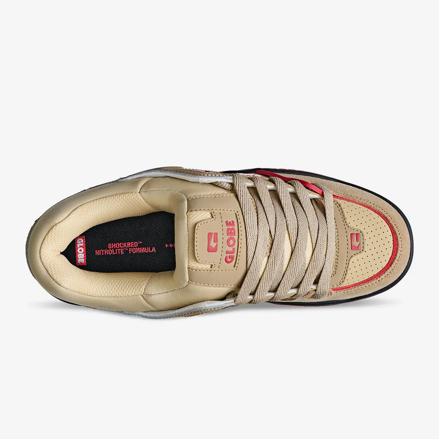 Globe Skateboard Shoes Fusion Khaki/Red - Image 2