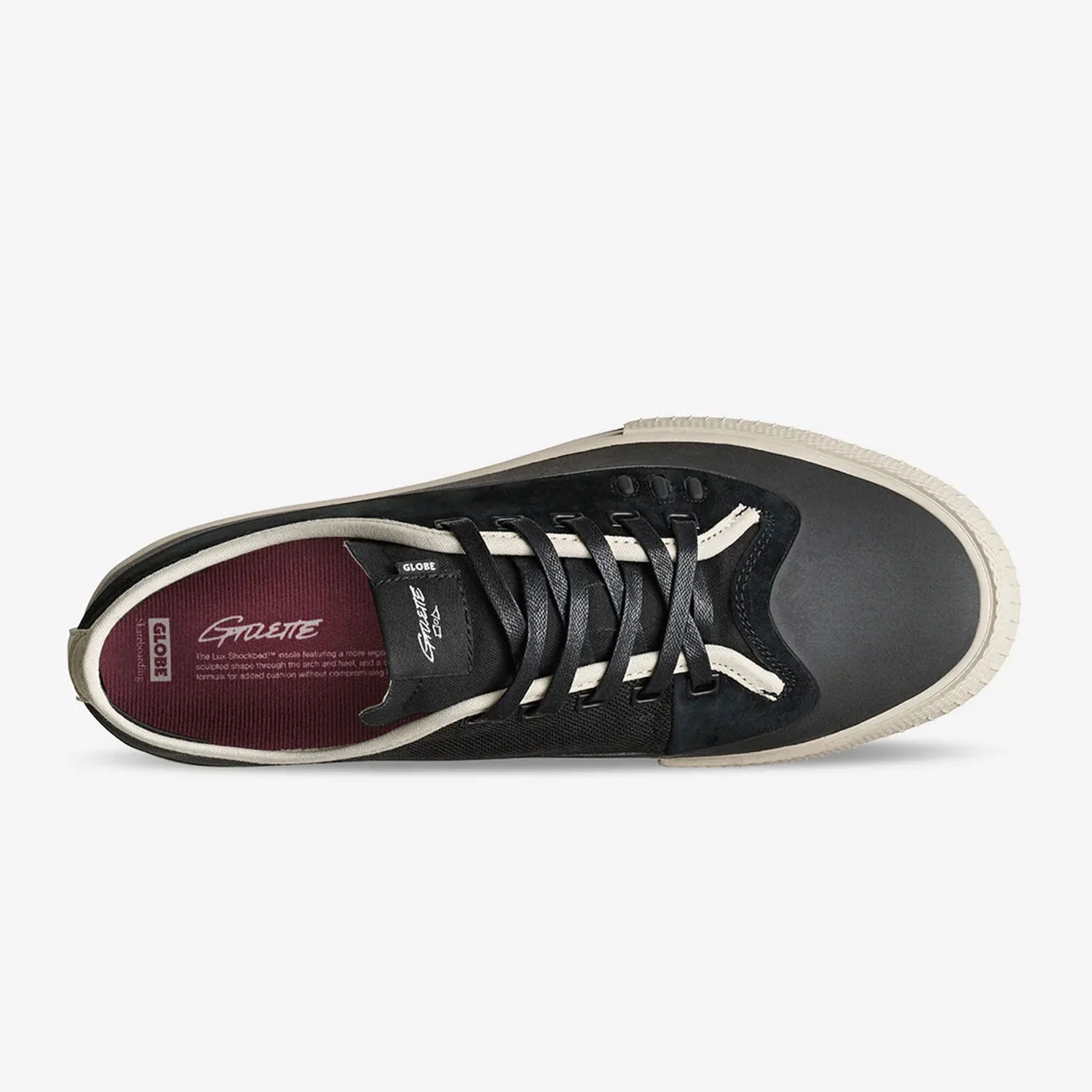 Globe Skateboard Shoes Gillette Black/Black/Cream - Image 2