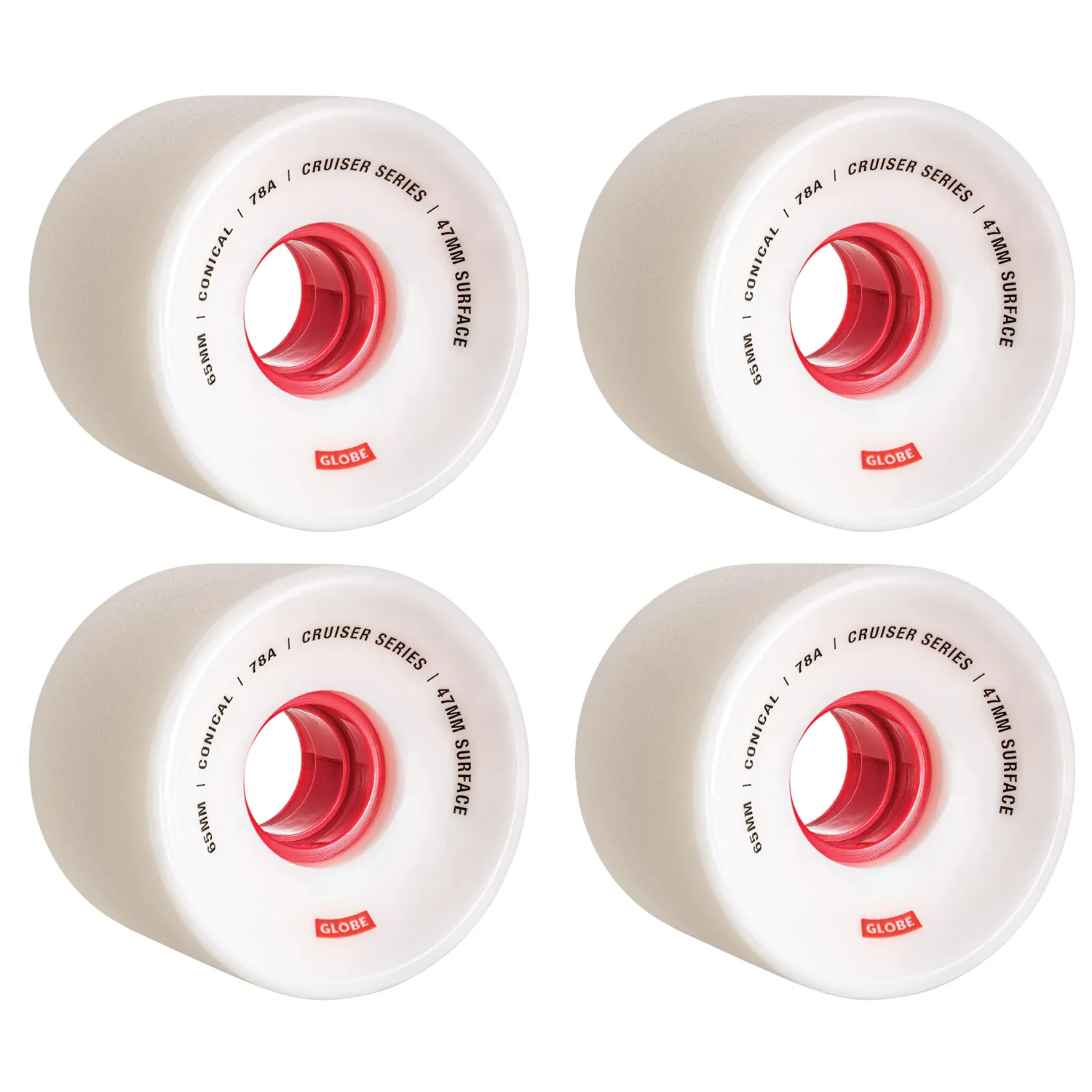 Globe Wheels Conical 65mm 78A White/Red