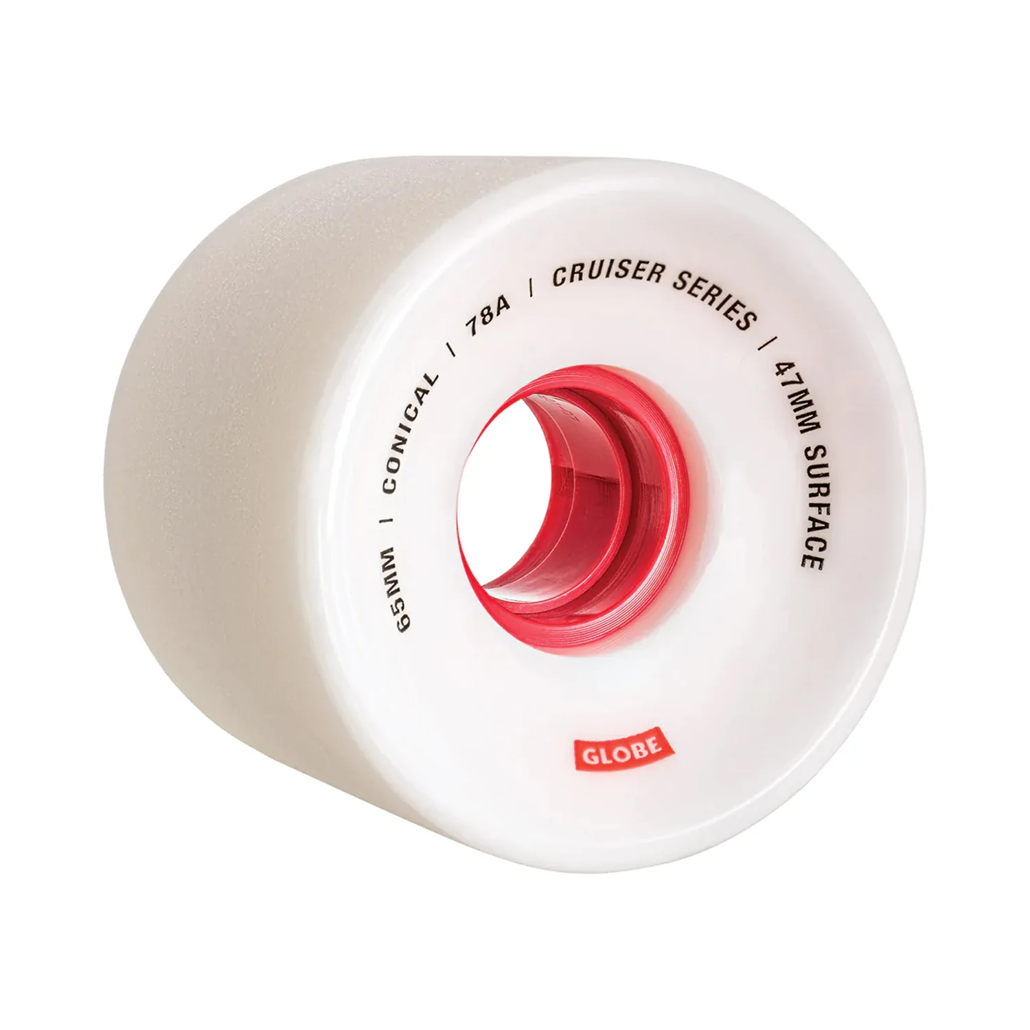 Globe Wheels Conical 65mm 78A White/Red - Image 2
