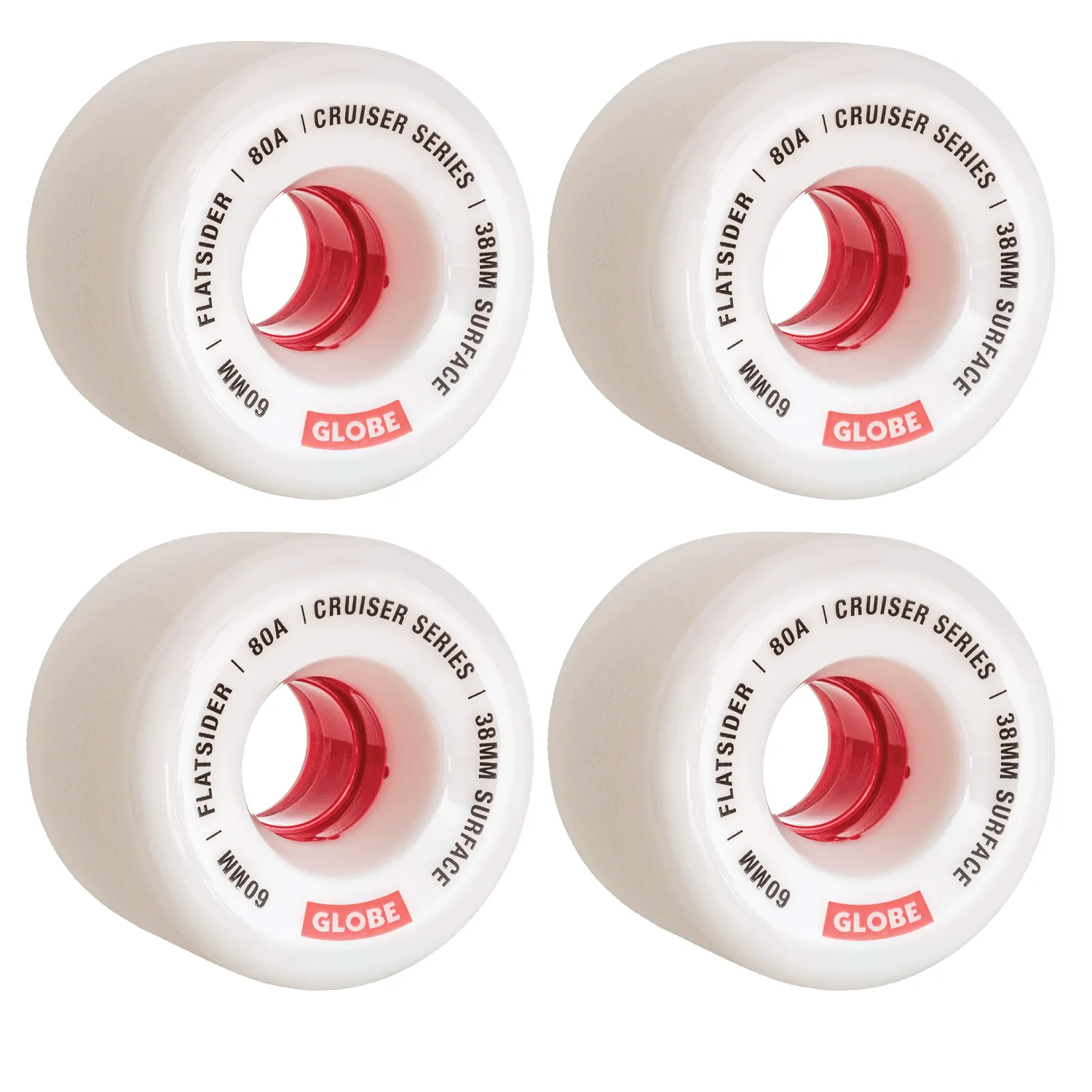 Globe Wheels Flatsider 60mm 80A White/Red