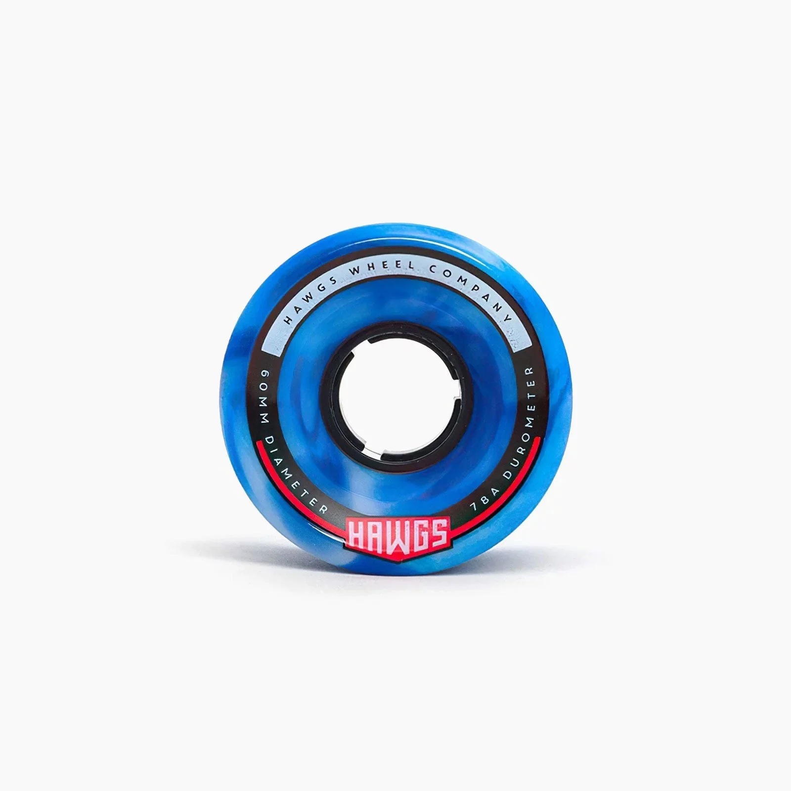 Hawgs Longboard Wheels 60mm Chubby 78A Blue/White Swirl - Image 2