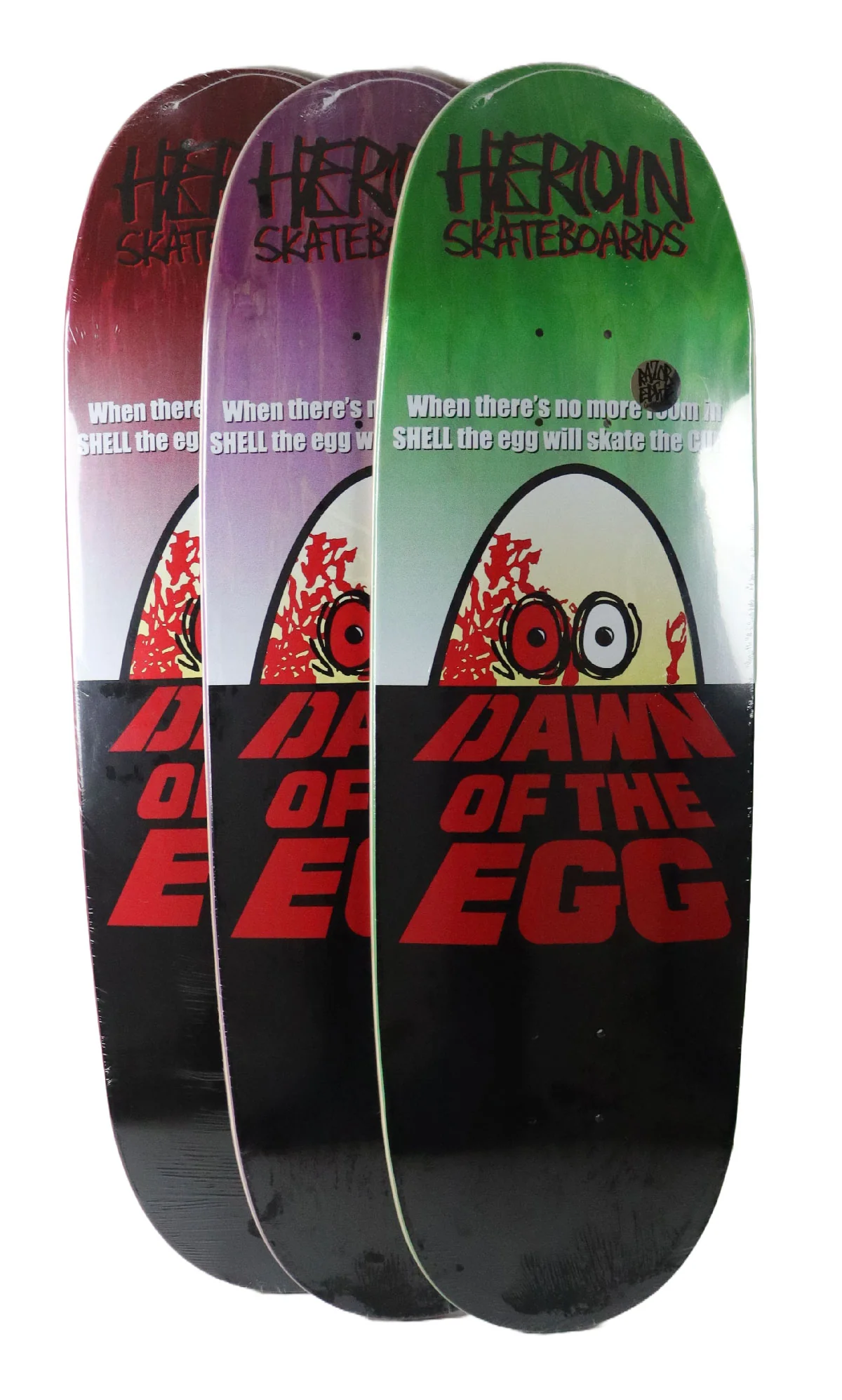 Heroin Premium Skateboard Complete Dawn of the Egg (Assorted) Slappy Trucks SML Wheels and Quantum Snot Particles Bearings - Image 2