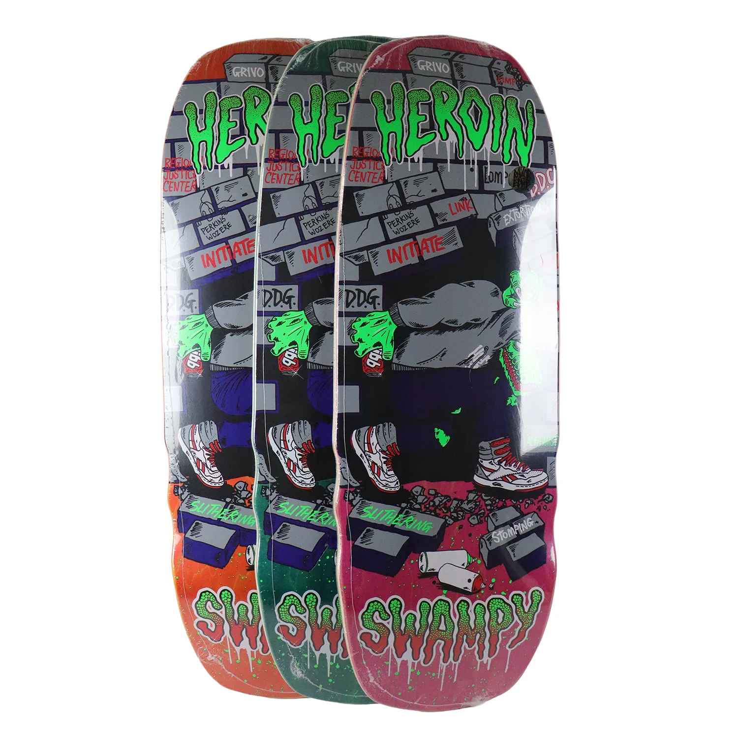 Heroin Premium Skateboard Complete Swampy Stomp (Assorted) Independent Trucks OJ Wheels and Quantum Snot Particles Bearings - Image 2