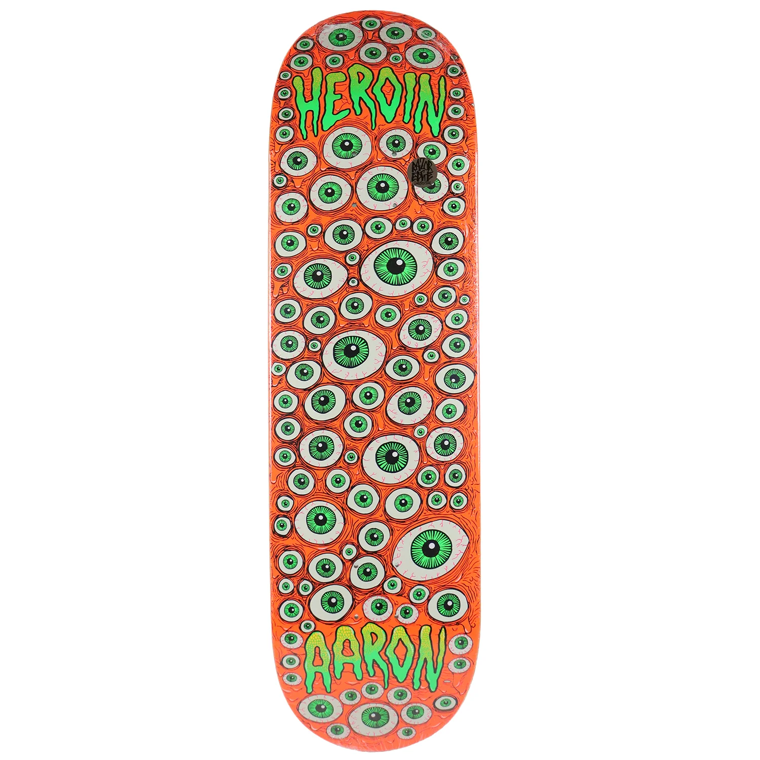 Heroin Skateboard Complete Aaron Wilson Eyes Orange 8.75" x 32.25" - Image 2
