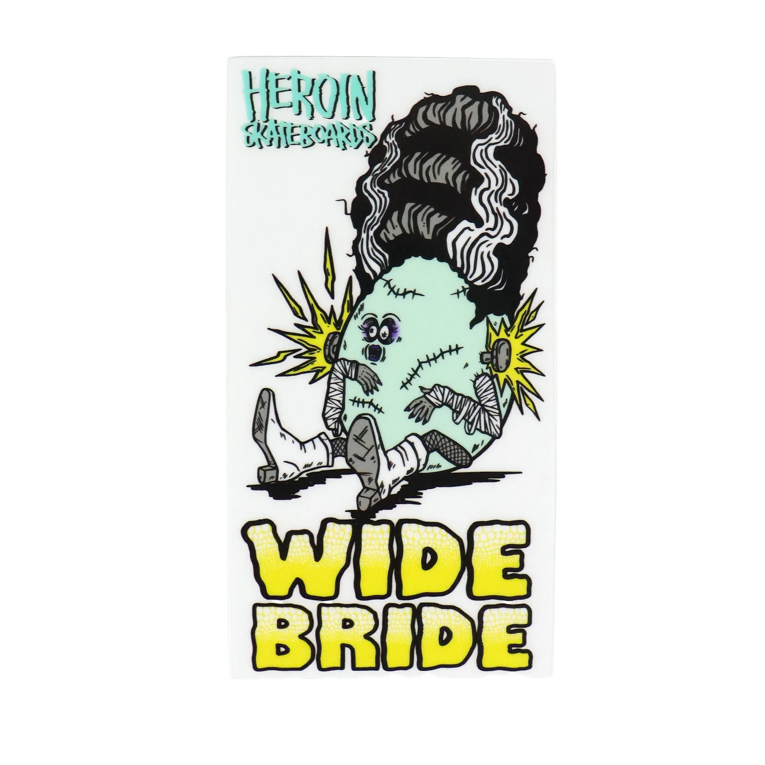 Heroin Skateboard Sticker Wide Bride Multi 3" x 5.5"