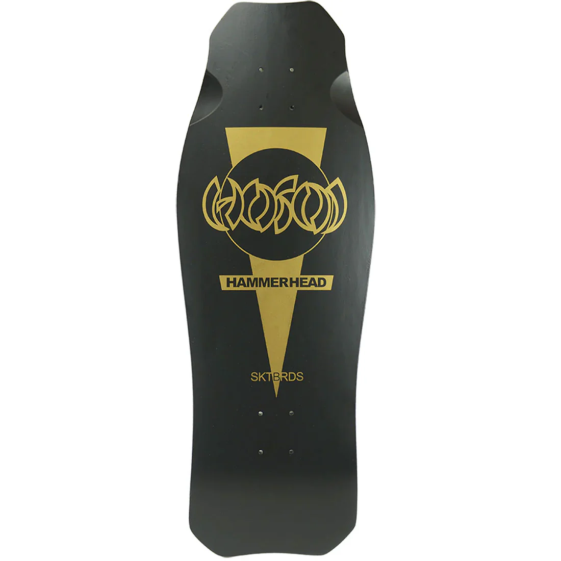 Hosoi Skateboard Deck Screened OG Hammerhead Matte Black/Gold 10.5" x 31" Old School