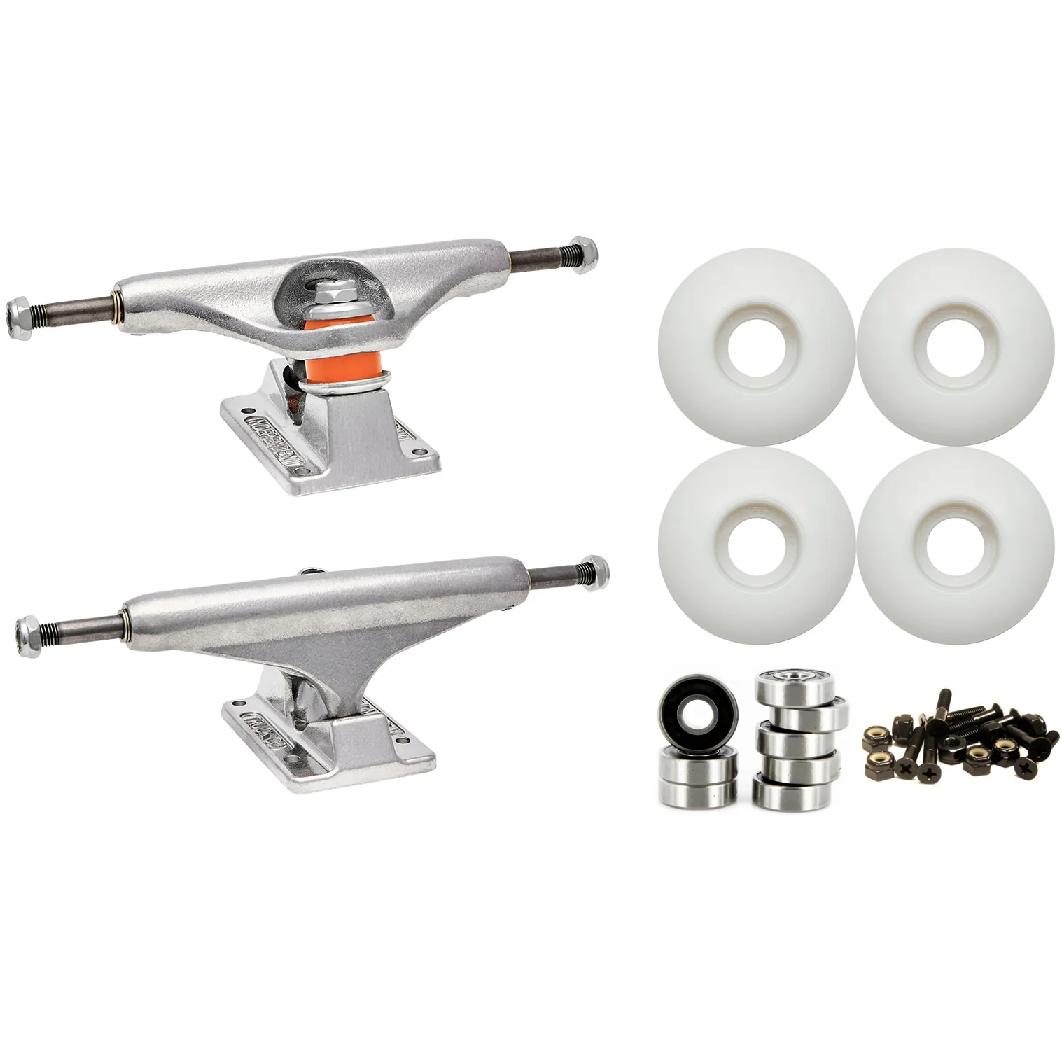 Independent 144 (8.25") Skateboard Trucks 52mm Wheels and Bearings Combo Package