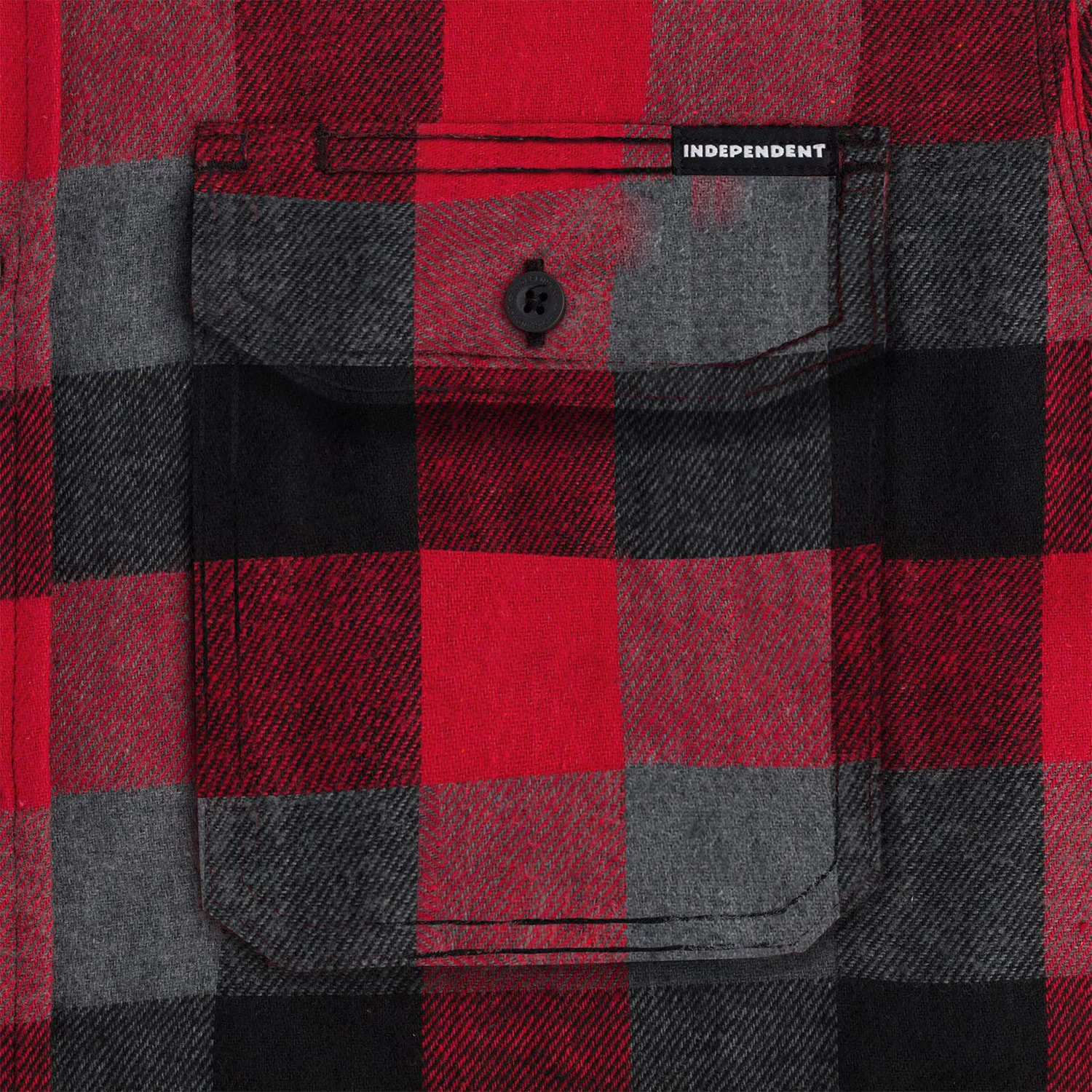 Independent Skateboard Longsleeve Flannel Shirt Belmont Red - Image 3