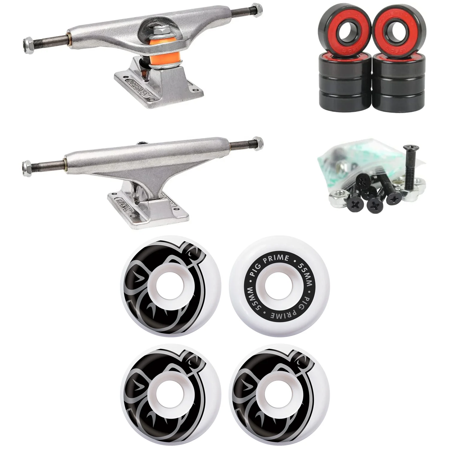 Independent Trucks Pig Wheels Package 149 / 55mm + Bearings/Hardware